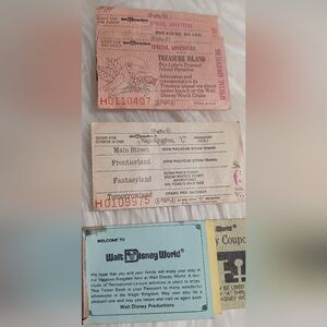 Disney Vintage Ticket Collection - Red, Pink, Blue